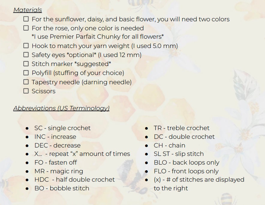 Mini Flower Pack - 4 Patterns - NO SEW! Crochet Pattern