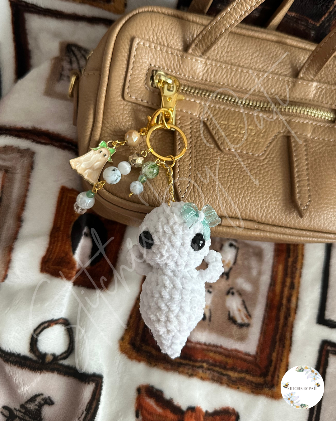 The Friendly Ghost Beaded Bag Charm