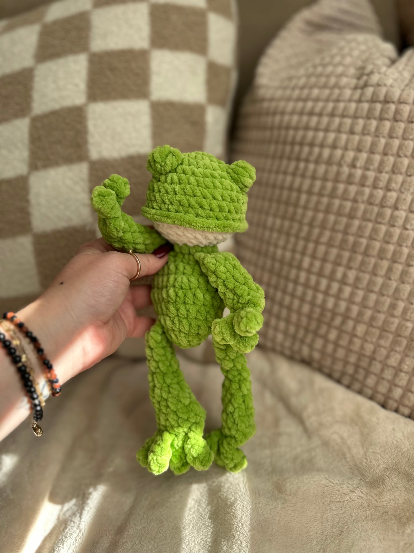 Bright Green Frog Crochet Baby Snuggler