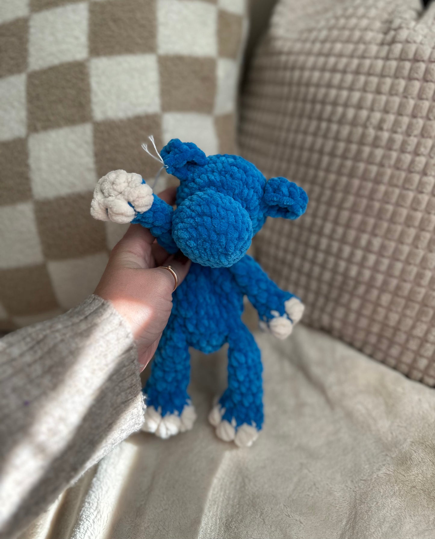 Blue Herman the Hippo - Crochet Baby Snuggler