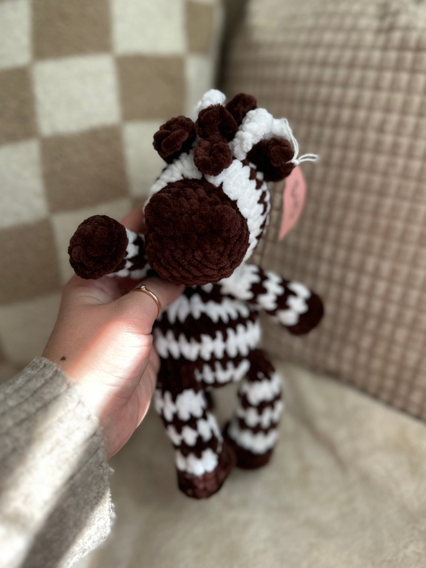 Chocolate Zola the Zebra - Crochet Plushie