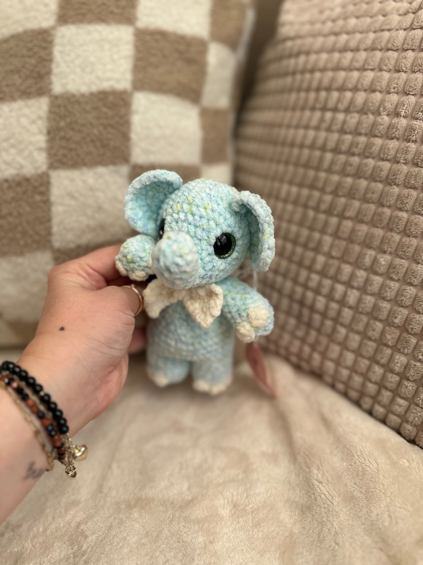 Speckled Gentleman Elephant - Crochet Plushie