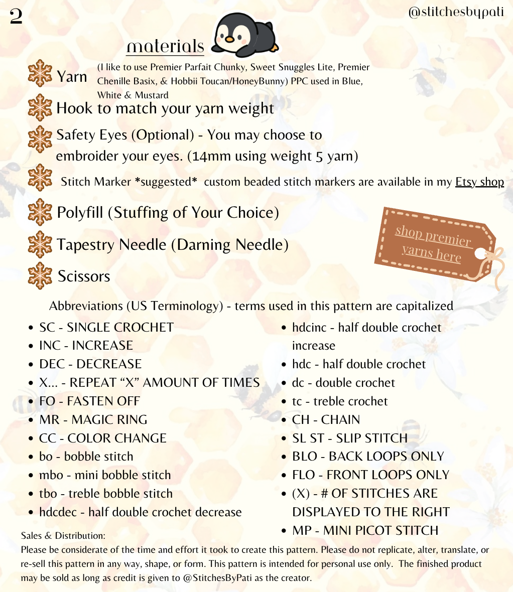 Pudding the Penguin Crochet Pattern - Includes Baby Fish & Bow Accessory Patterns - Penguin Plushie Crochet Pattern - No Sew Crochet Pattern