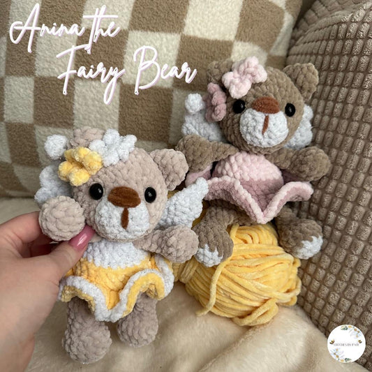Anina the Fairy Bear - Bear Crochet Pattern - Low Sew Crochet Pattern