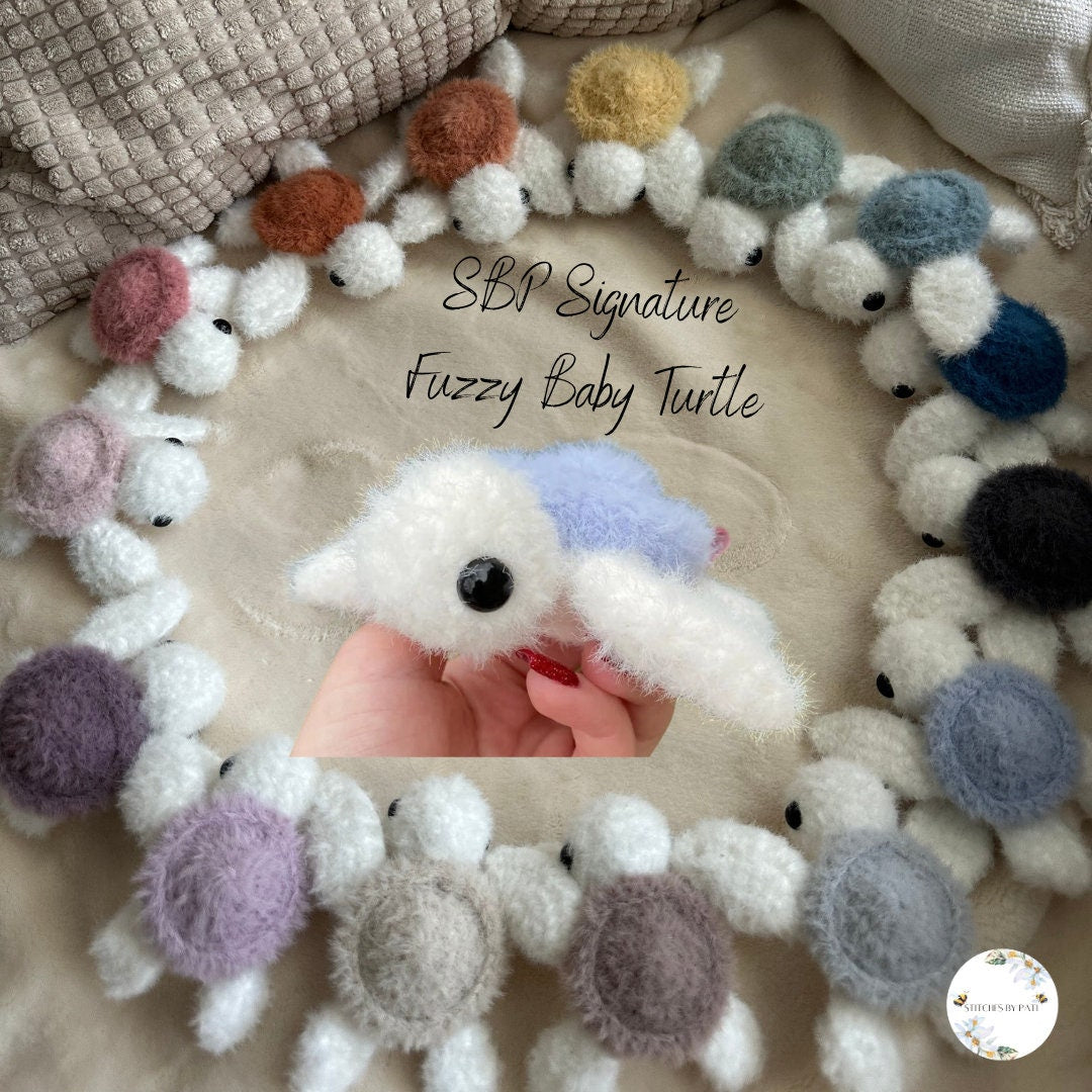 Baby Fuzzy Turtle - Crochet Plushie - Made to Order