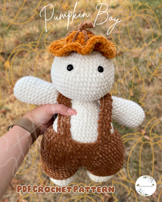 Pumpkin Boy Plushie - Crochet PDF Pattern - Halloween