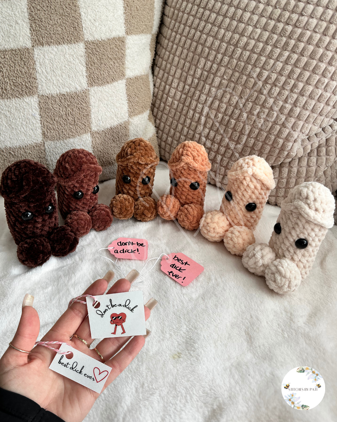 18+ Crocheted "Wiwi" with Message!- Crocheted Plushie