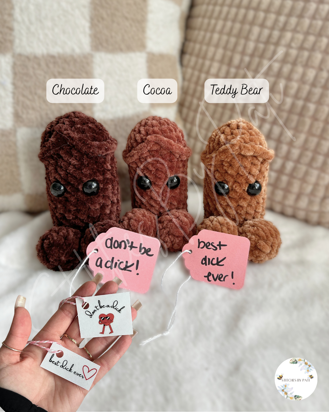 18+ Crocheted "Wiwi" with Message!- Crocheted Plushie