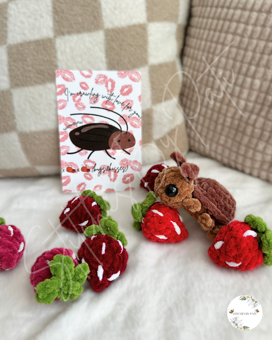 Roach "Im Crawling with Love For You" Gift Set - Crochet Plushie