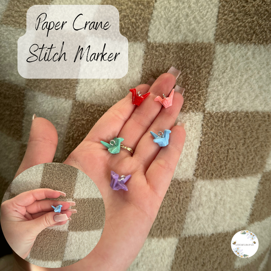 Custom Paper Crane Stitch Marker/Zipper Charm - Lobster Clasp - Crochet/Knitting
