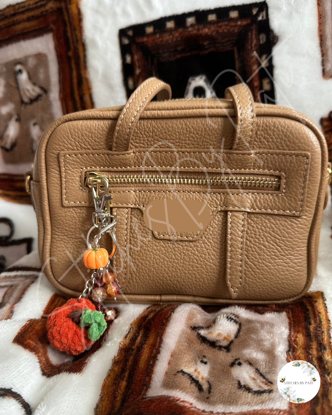 Pumpkin Season Beaded Bag Charm