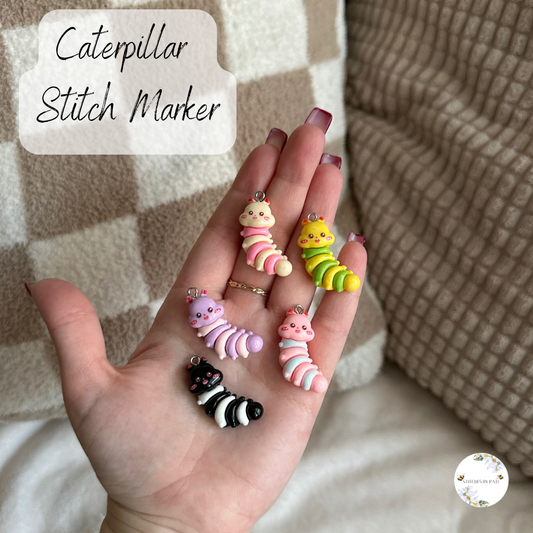 Custom Caterpillar Stitch Marker/Zipper Charm - Lobster Clasp - Crochet/Knitting
