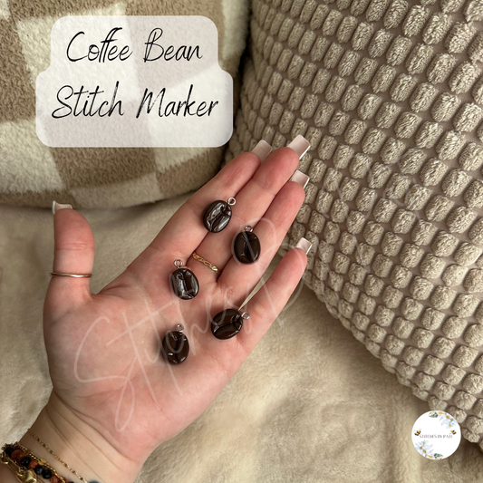 Custom Coffee Bean Stitch Marker/Zipper Charm - Lobster Clasp - Crochet/Knitting