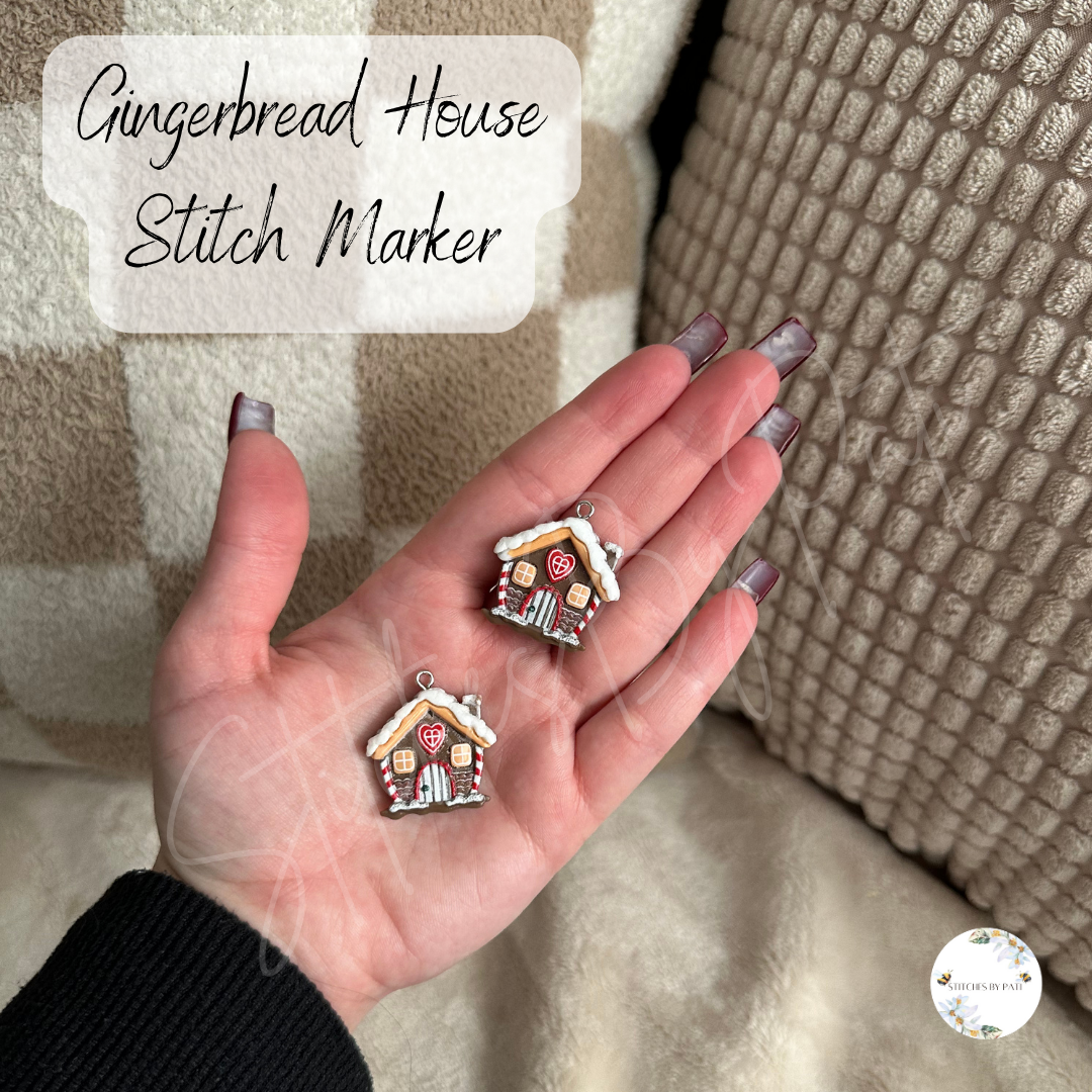 Custom Gingerbread Cookie House Stitch Marker/Zipper Charm - Lobster Clasp - Crochet/Knitting