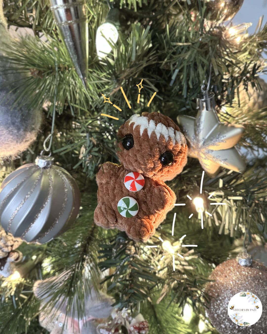 Gingerbread Baby with Candy Buttons - Crochet Plushie