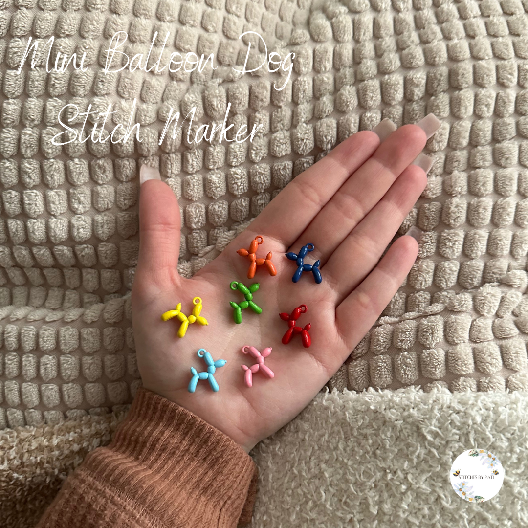 Custom Mini Balloon Dog Stitch Marker/Zipper Charm - Lobster Clasp - Crochet/Knitting