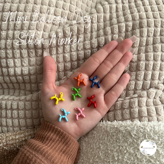 Custom Mini Balloon Dog Stitch Marker/Zipper Charm - Lobster Clasp - Crochet/Knitting