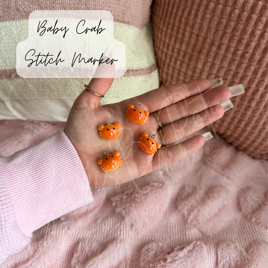 Custom Baby Crab Stitch Marker/Zipper Charm - Lobster Clasp - Crochet/Knitting