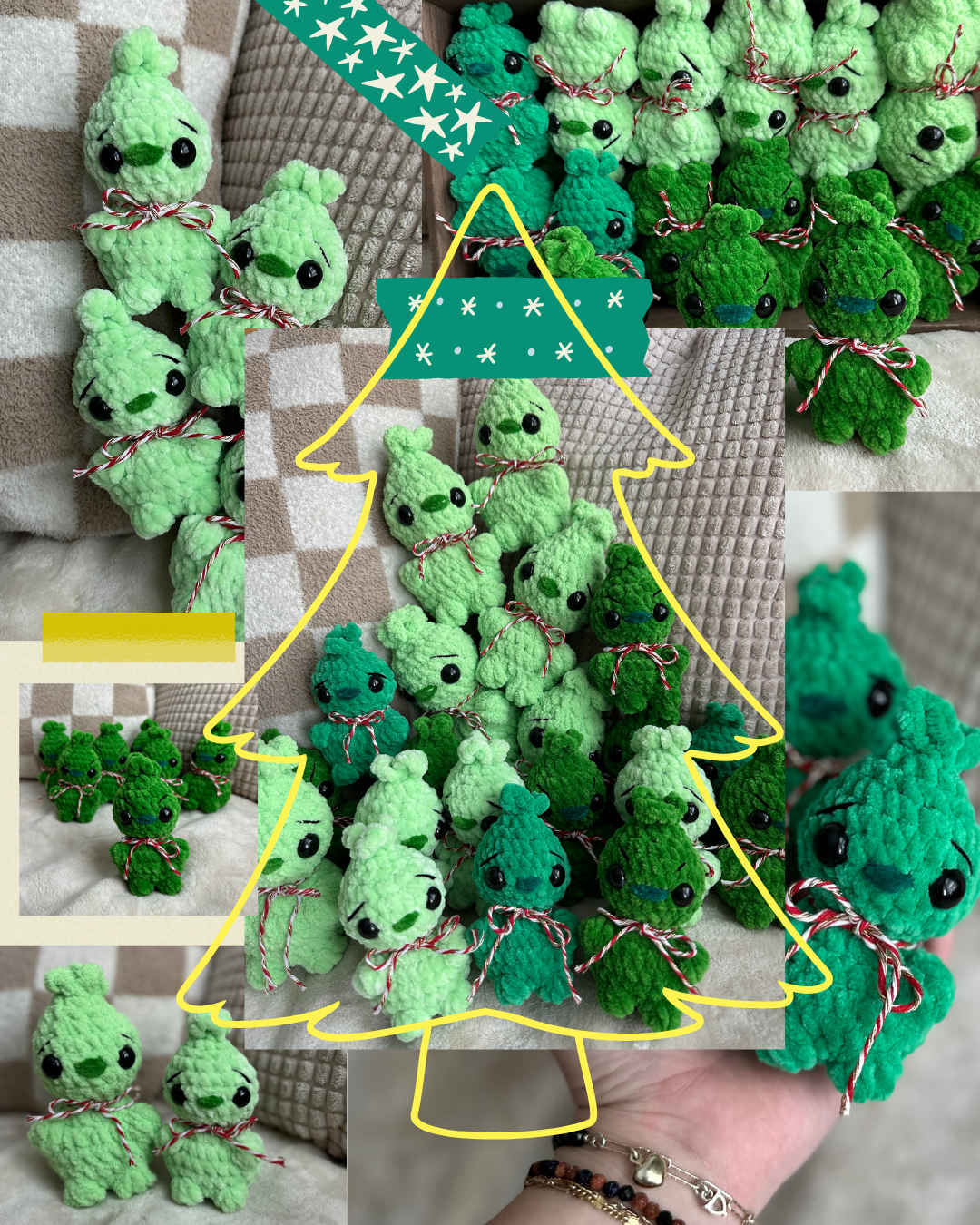 Mean Green Christmas Monster - Crochet Plushie - 2 Sizes