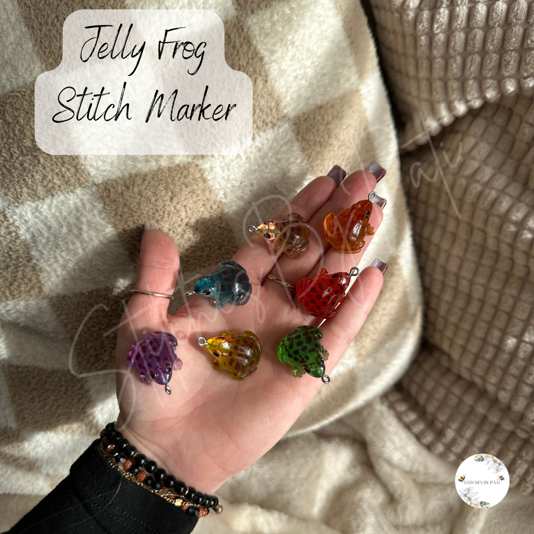 Custom Frog Stitch Marker/Zipper Charm - Lobster Clasp - Crochet/Knitting