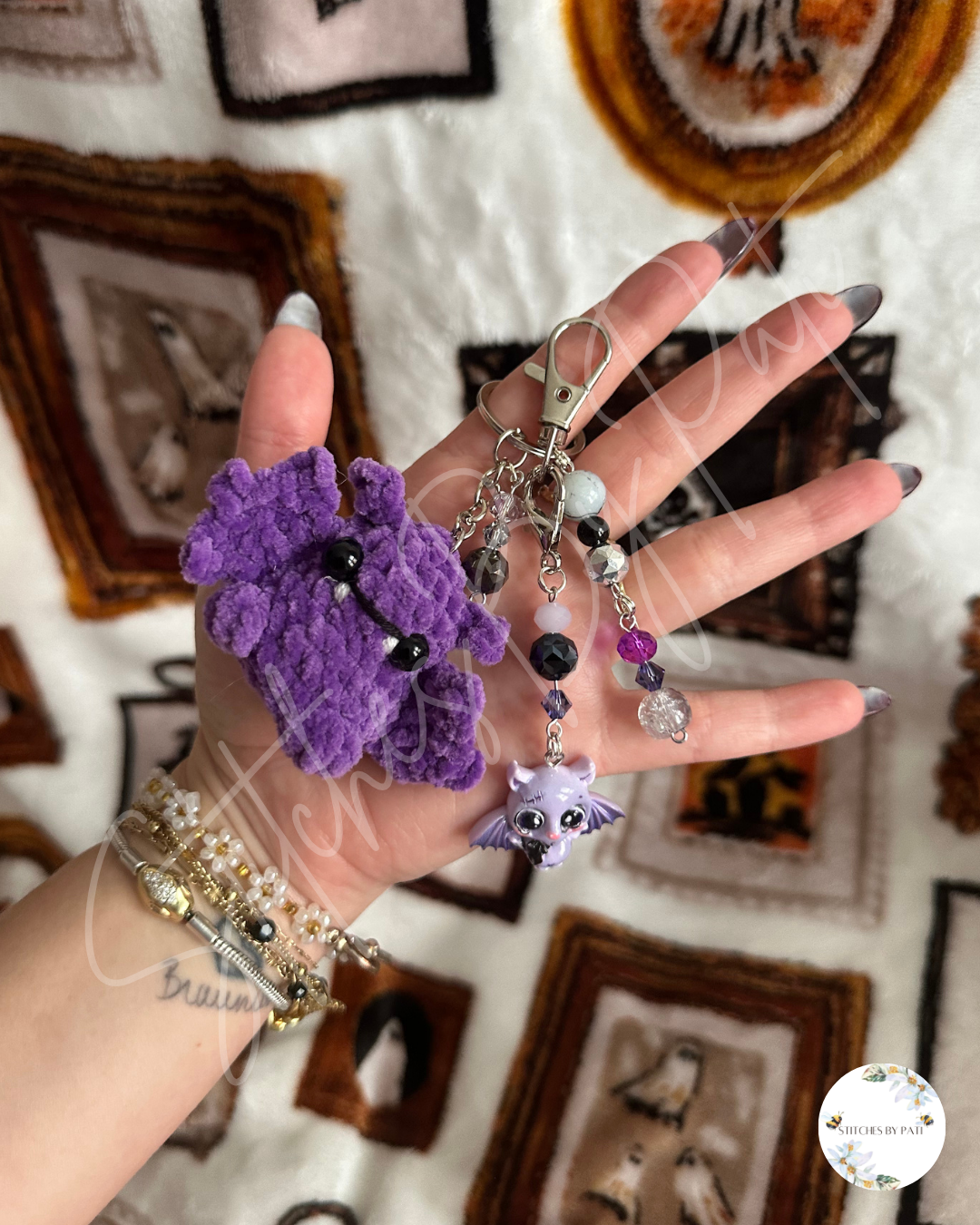It's Bats! Beaded Bag Charm