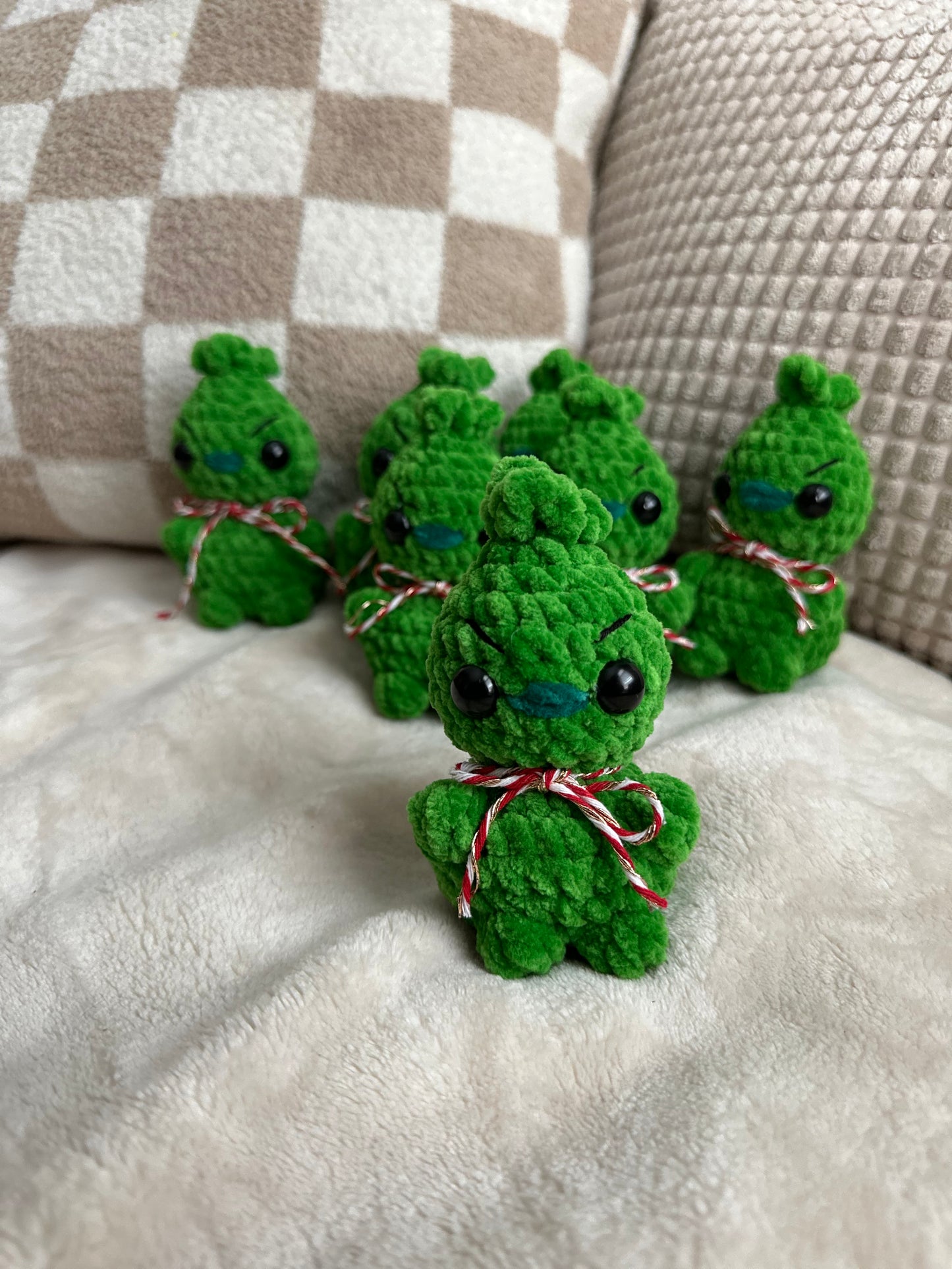 Mean Green Christmas Monster - Crochet Plushie - 2 Sizes