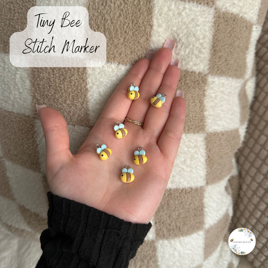 Custom Tiny Bee Stitch Marker/Zipper Charm - Lobster Clasp - Crochet/Knitting