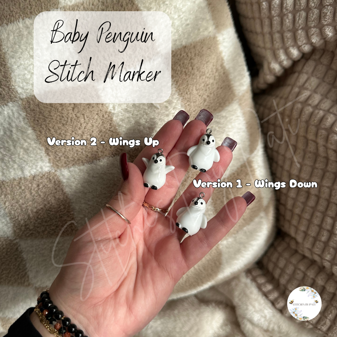 Custom Baby Penguin Stitch Marker/Zipper Charm - Lobster Clasp - Crochet/Knitting