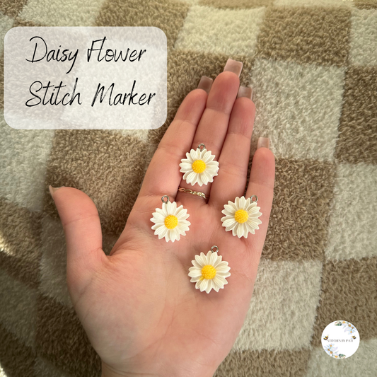 Custom Daisy Flower Stitch Marker/Zipper Charm - Lobster Clasp - Crochet/Knitting