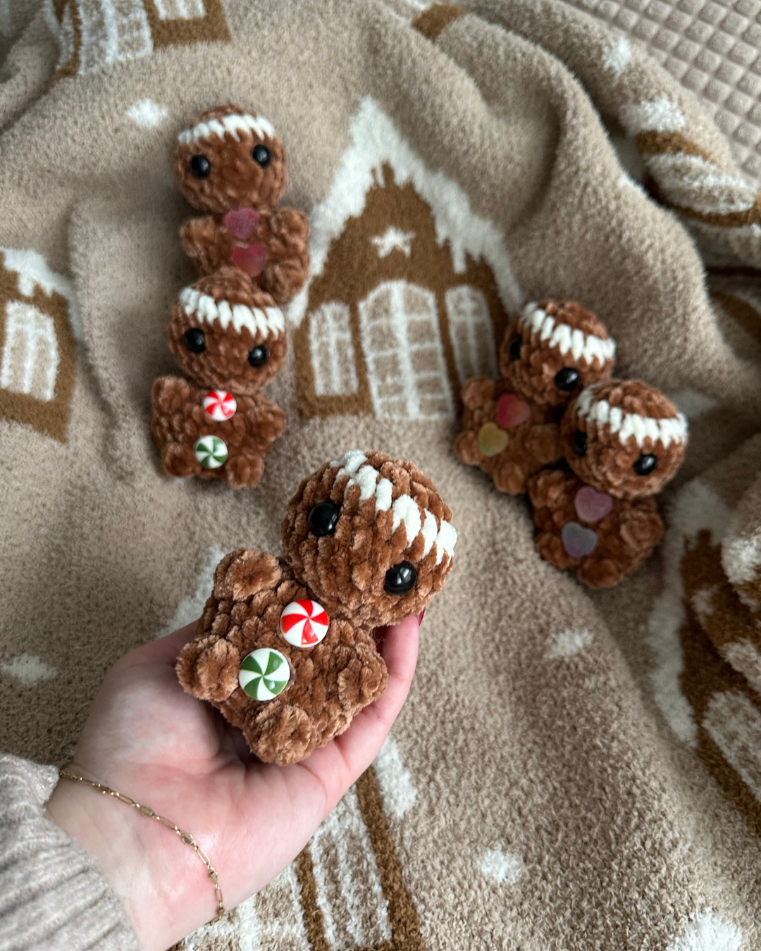 Gingerbread Baby with Candy Buttons - Crochet Plushie