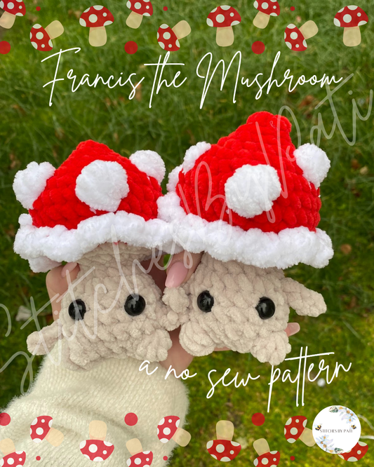 Francis the Mushroom Buddy - NO SEW! Crochet Pattern