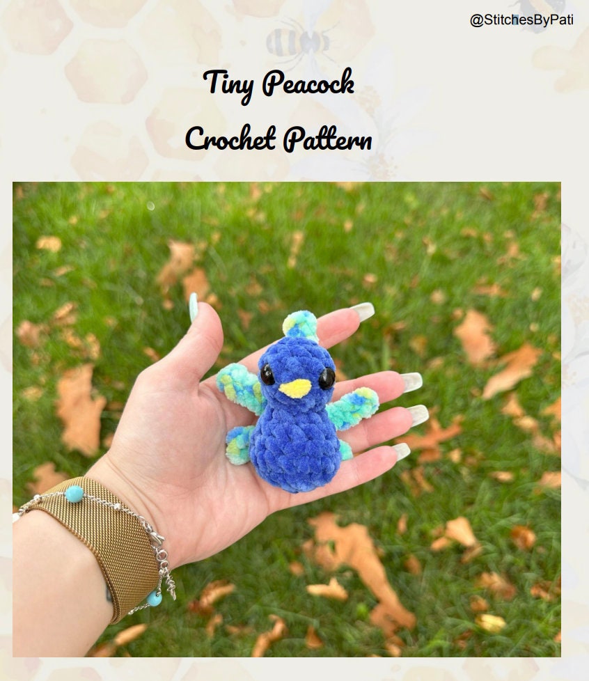 Mini Peacock- LOW SEW! Crochet Pattern
