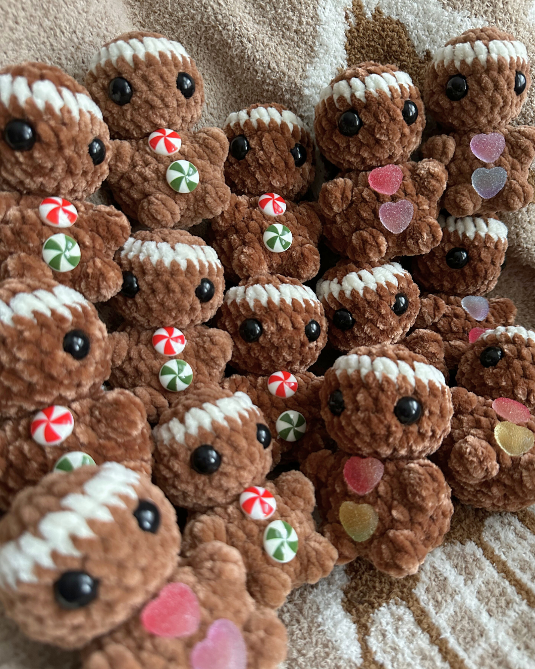 Gingerbread Baby with Candy Buttons - Crochet Plushie