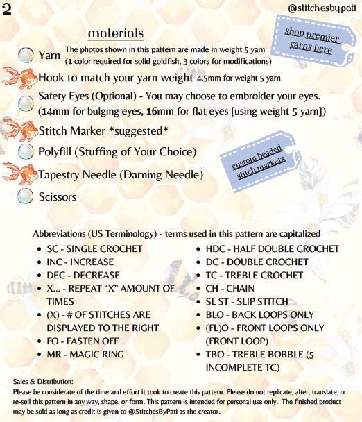 Gary the Goldfish 2in1 Pattern - 4 Versions - Goldfish Crochet Pattern - No Sew Crochet Pattern