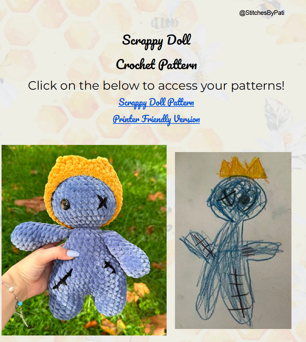 Scrappy Doll- NO SEW! Crochet Pattern