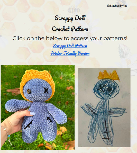 Scrappy Doll- NO SEW! Crochet Pattern