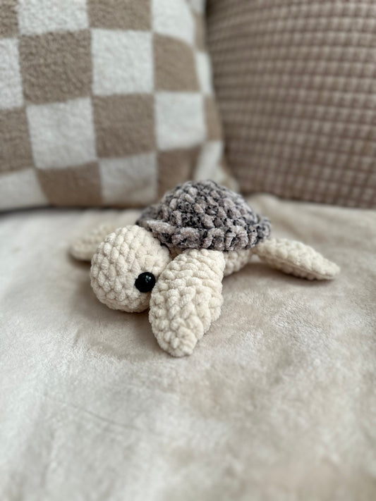 Grey Speckled Turtle - Crochet Plushie