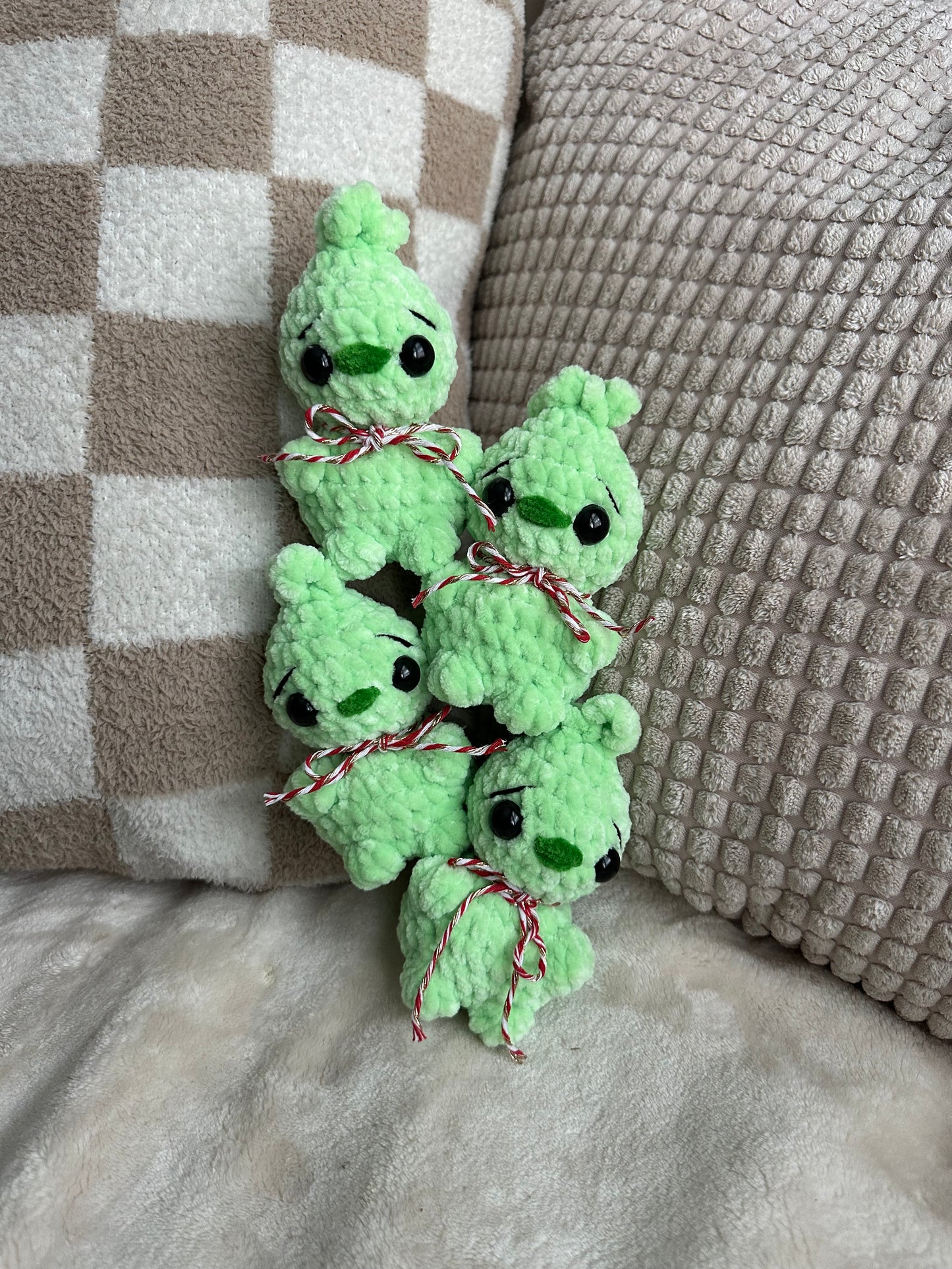 Mean Green Christmas Monster - Crochet Plushie - 2 Sizes