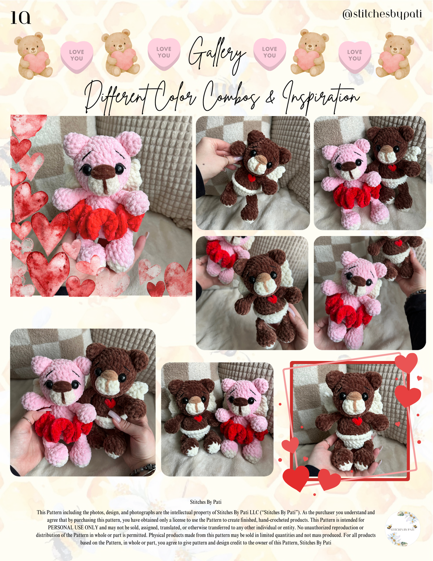 Aspen the Cupid & Angel Bears - Teddy Bear Crochet Pattern - No Sew Crochet Plushie Pattern