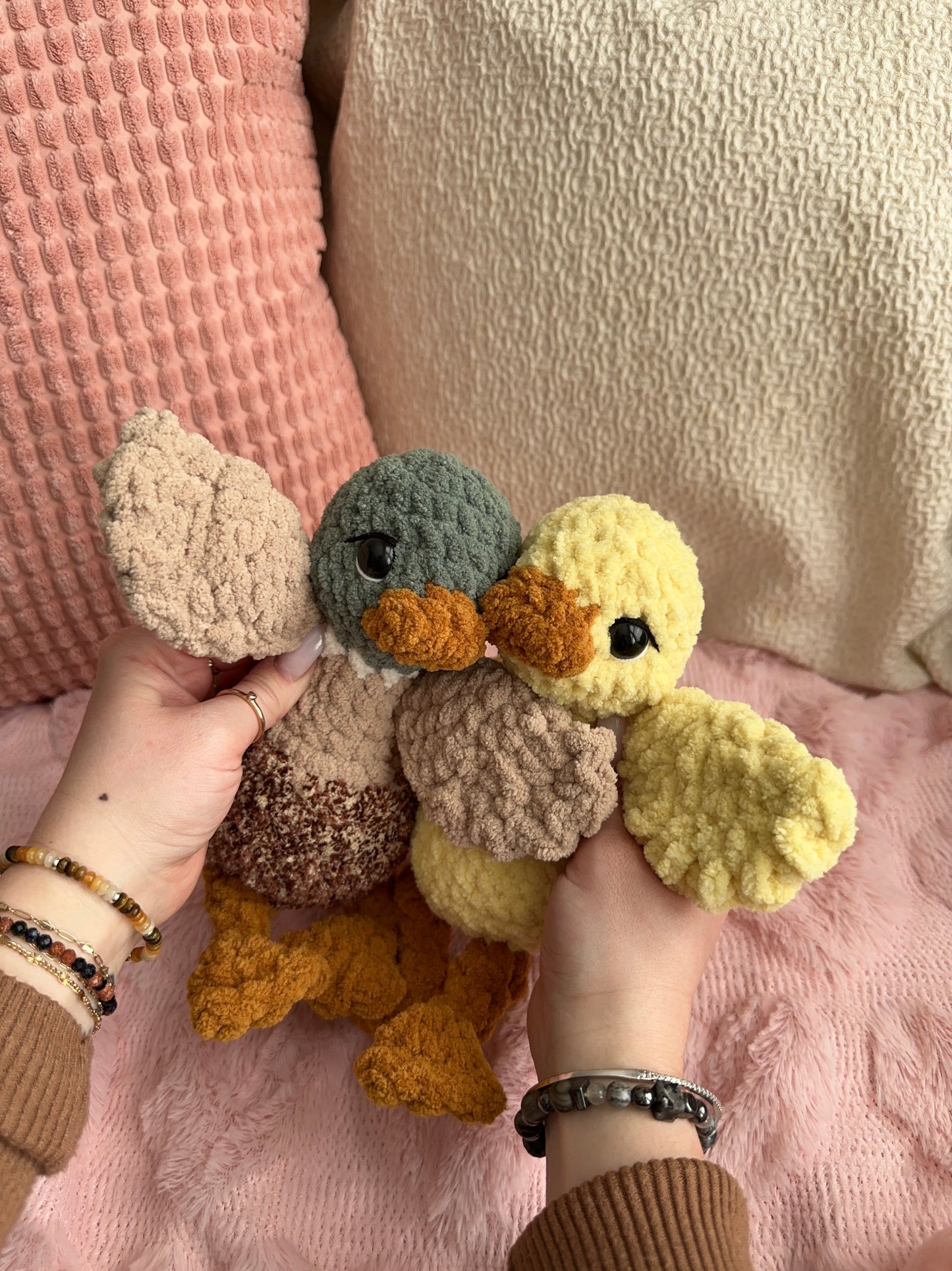 Sitting Chicken, Duck, Goose, Mallard Plushie - Crochet Bird Plushie