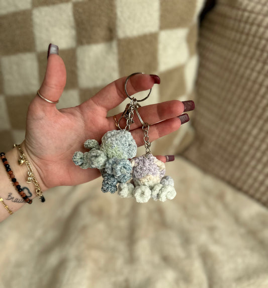 Tiny Tie-Dye Squid Crochet Keychain