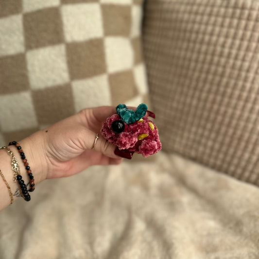 Mini Strawberry Frog Crochet Plushie
