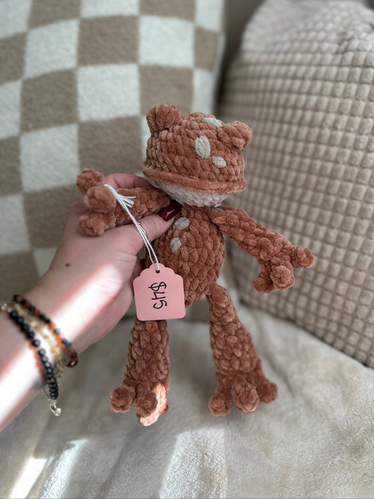 Brown Fig the Frog Snuggler - Crochet Baby Snuggler