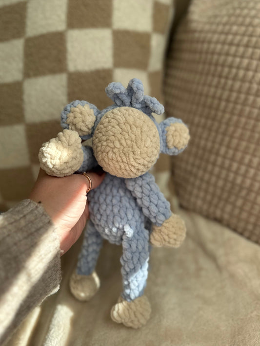 Baby Blue Maverick the Monkey Snuggler - Crochet Baby Snuggler