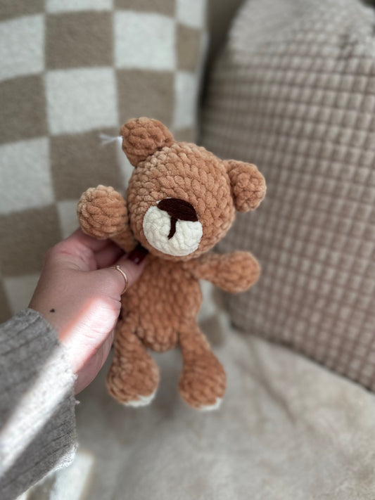 Golden Brown Theo the Teddy Bear - Crochet Baby Snuggler
