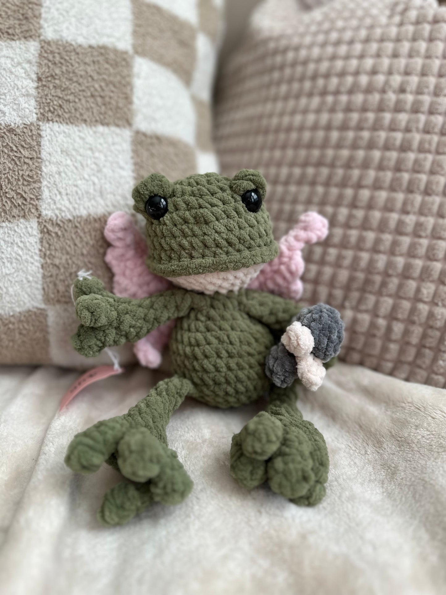 Fig the Fairy Frog with Fly Pet - Crochet Plushie