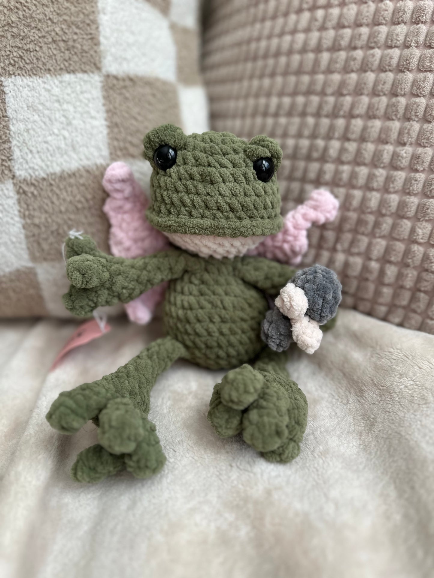 Fig the Fairy Frog with Fly Pet - Crochet Plushie