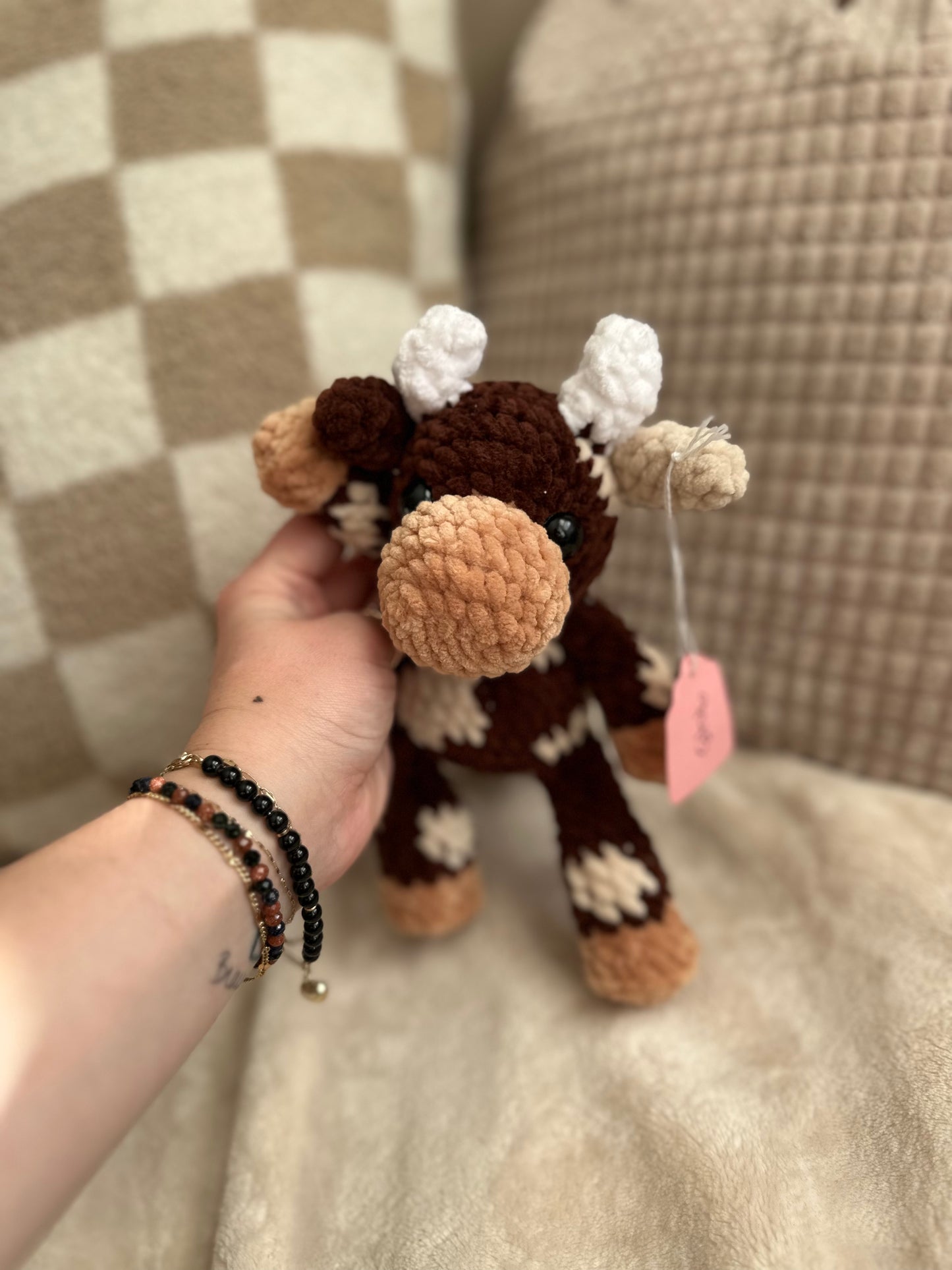 Chocolate Lily the Longhorn Cow - Crochet Plushie