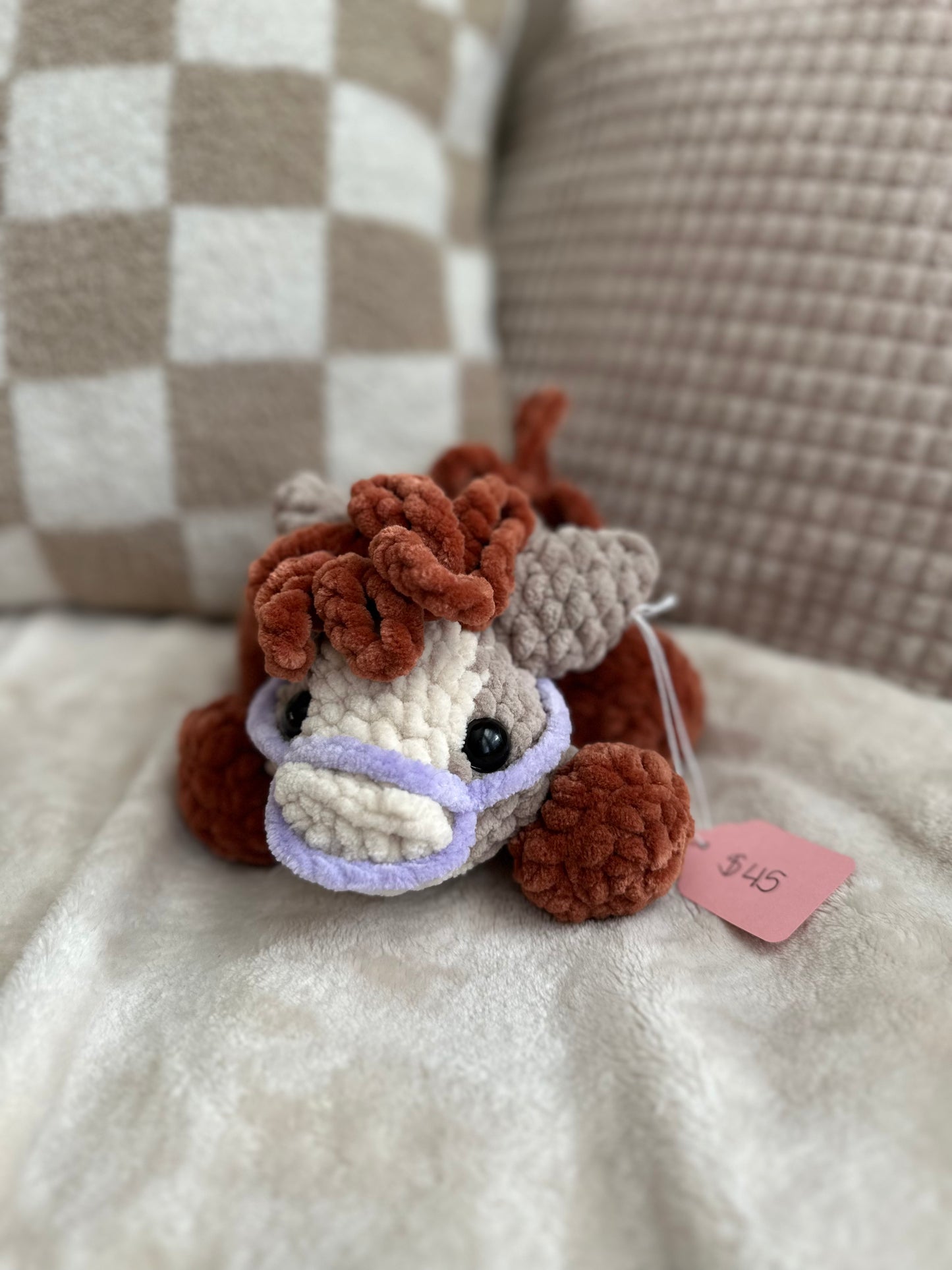Laying Down Pony - Crochet Plushie