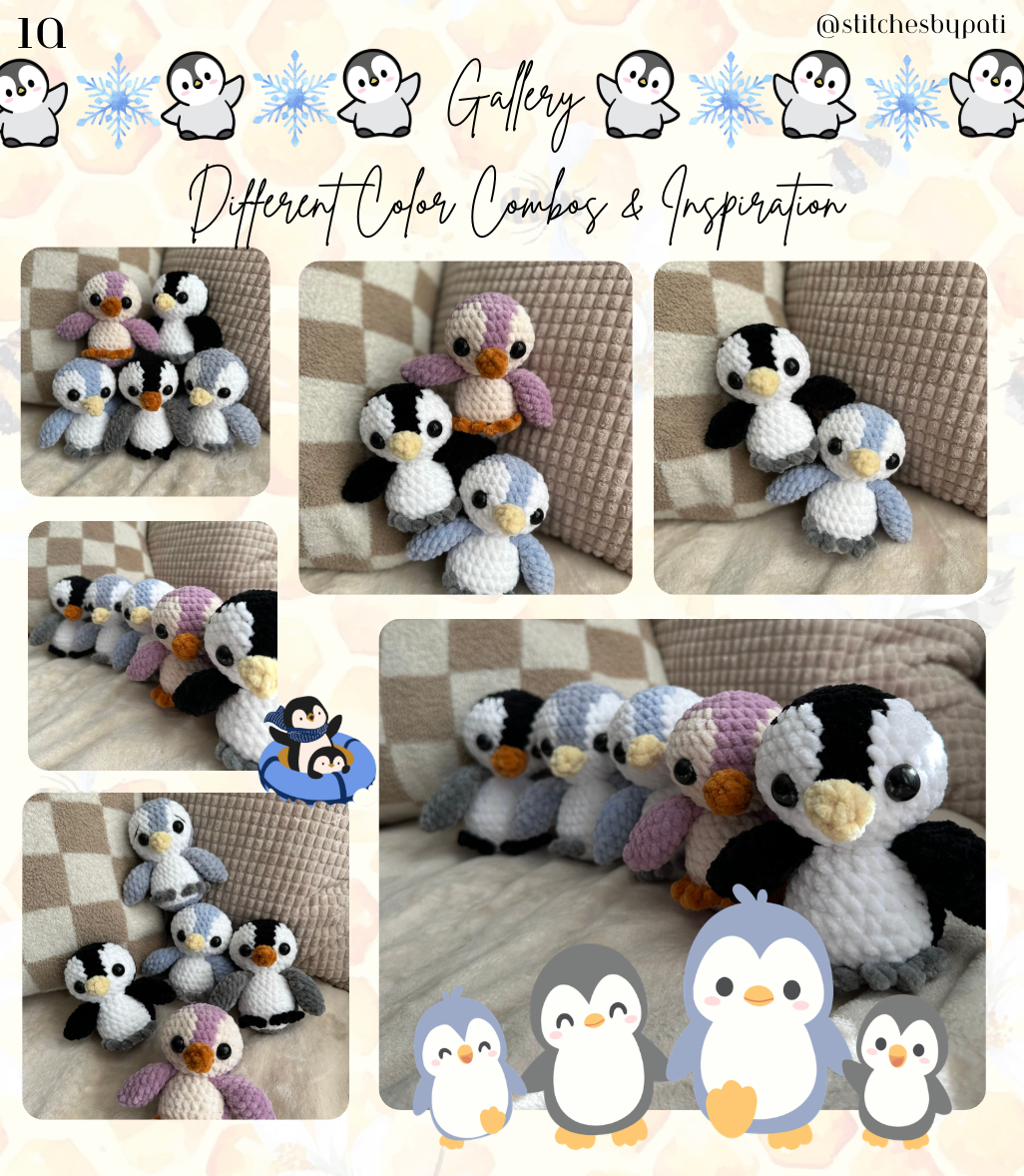 Pudding the Penguin Crochet Pattern - Includes Baby Fish & Bow Accessory Patterns - Penguin Plushie Crochet Pattern - No Sew Crochet Pattern